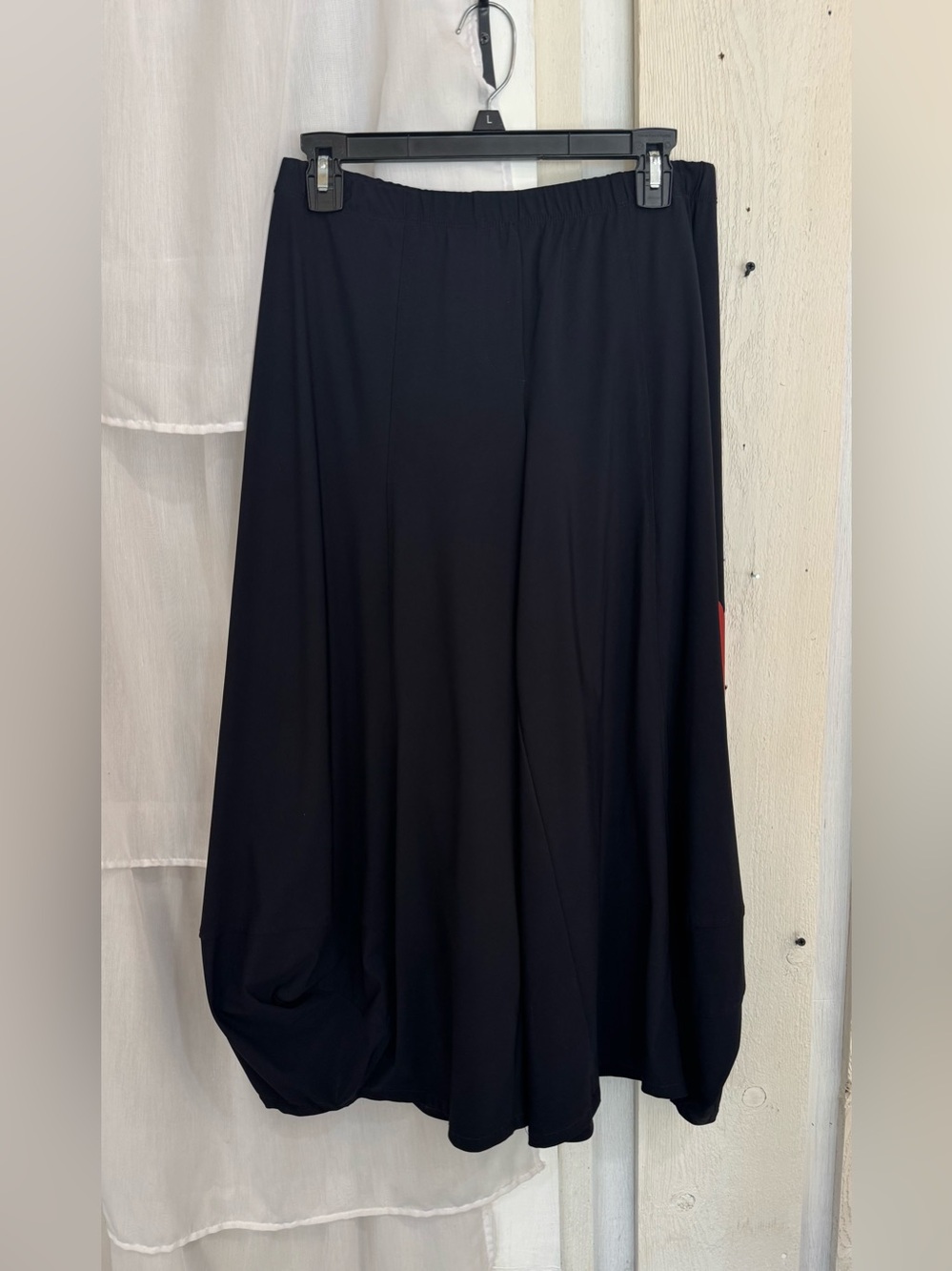 Black Women's Flowing Bubble Hem Palazzo Pants - Alembika